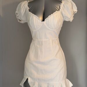 Selfie Leslie Cream Ruffle Dress